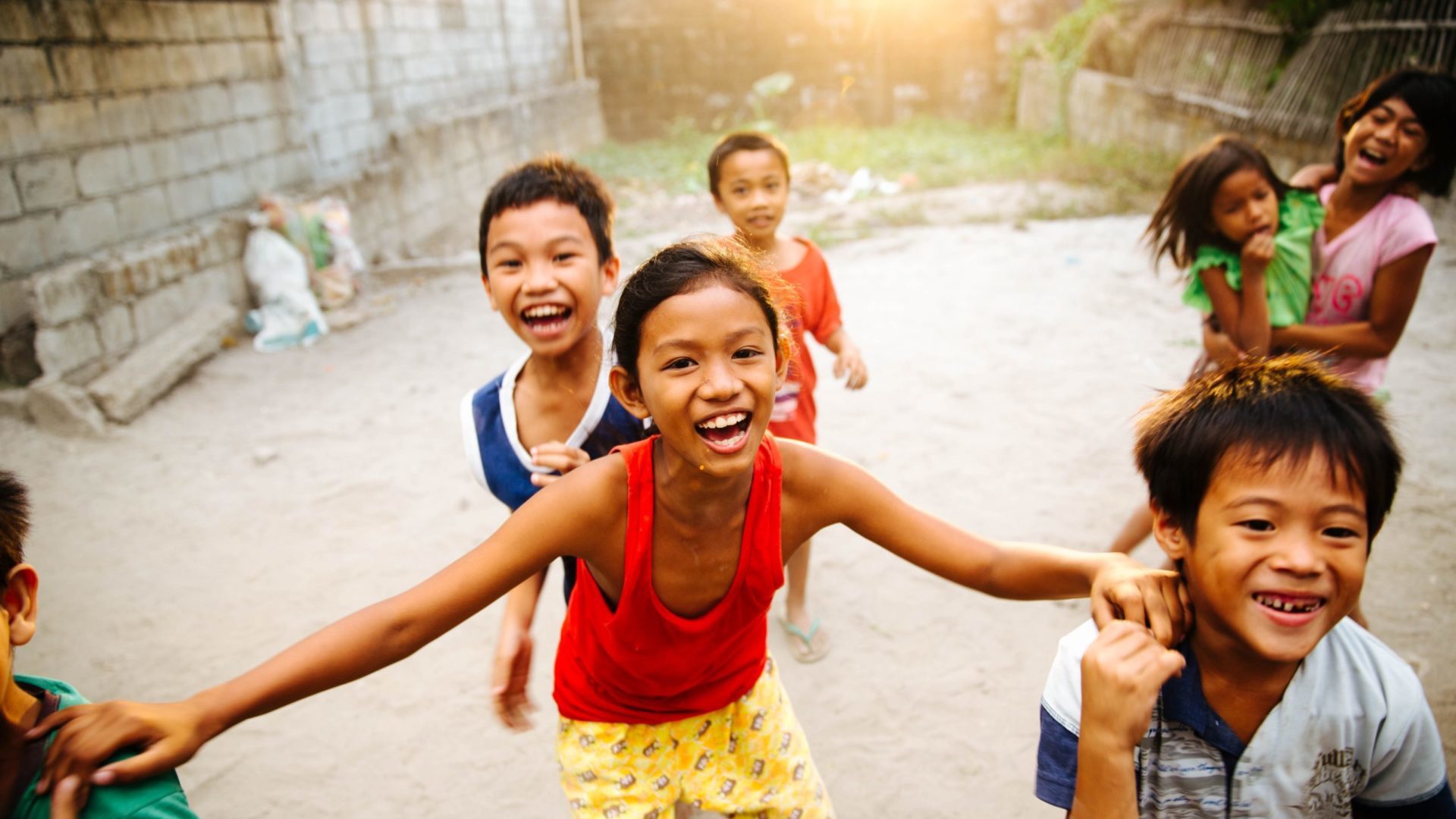 A group of children laughing together and having fun!
