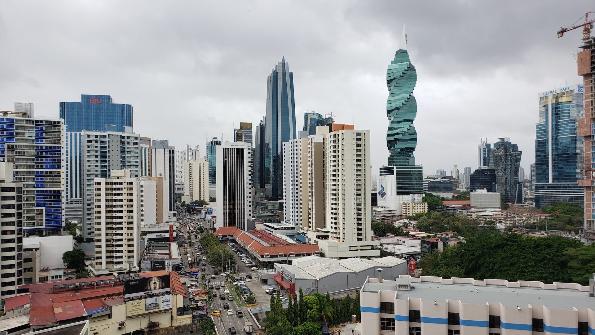 The Panamanian skyline features beautiful architecture.