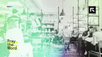 People sit in a coffee shop studying.