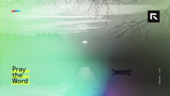 A sunrise over the lake.