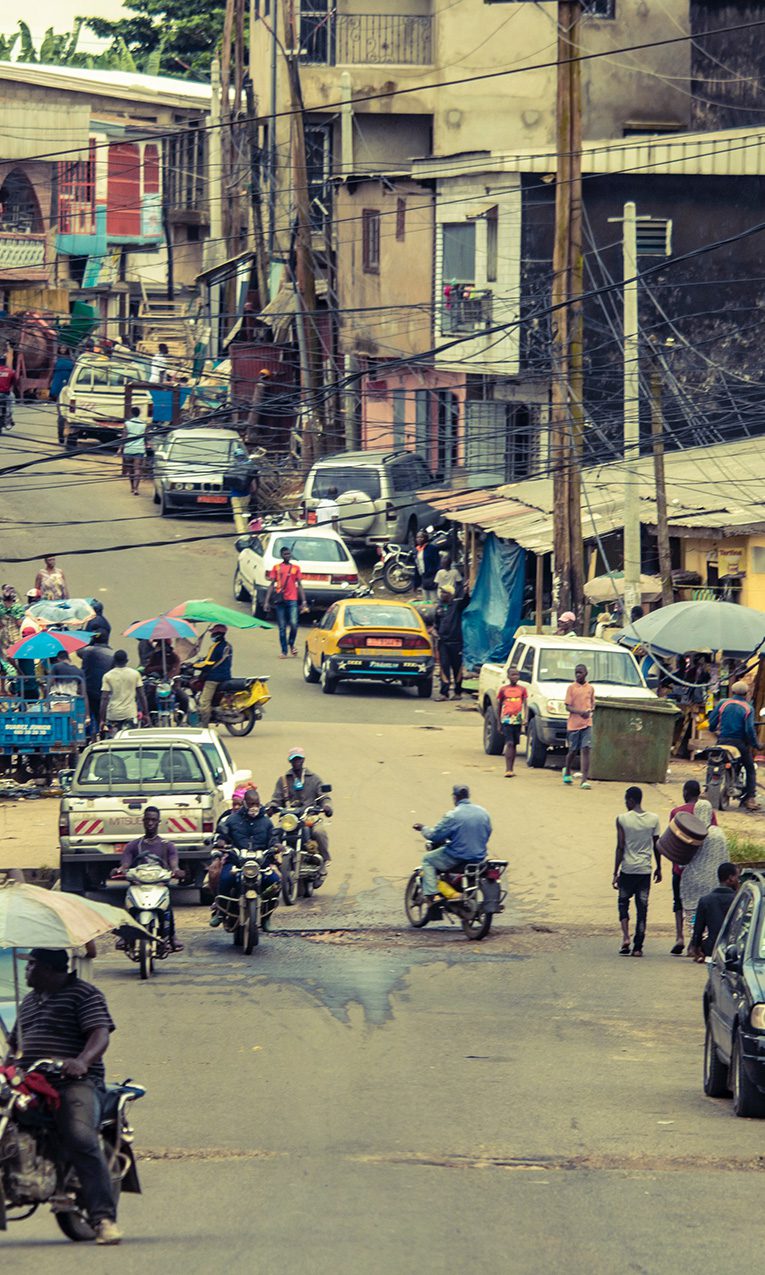 People walking in the streets of Africa