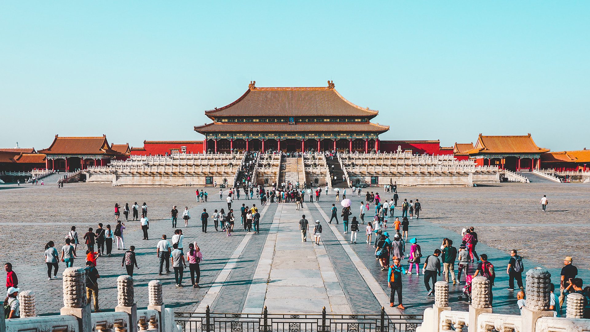 people at the Forbidden city in China