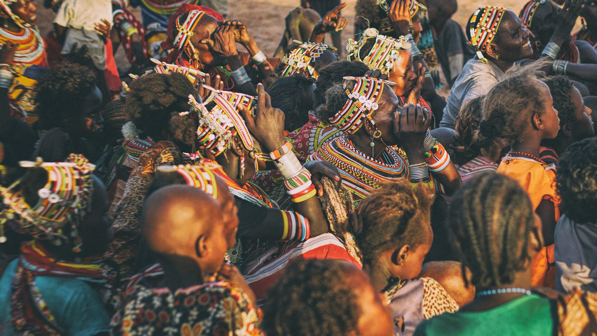 a tribe in Kargi, Kenya gathered in celebration