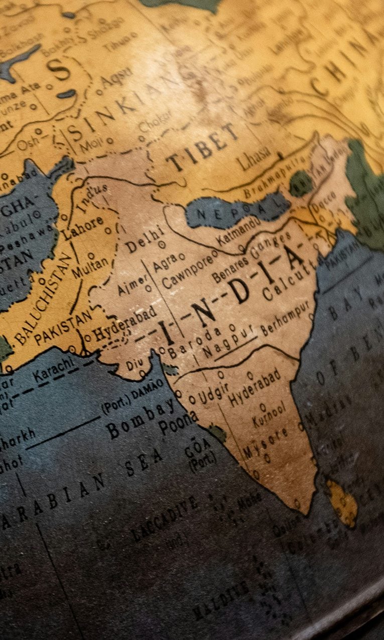 a map of India and surrounding countries