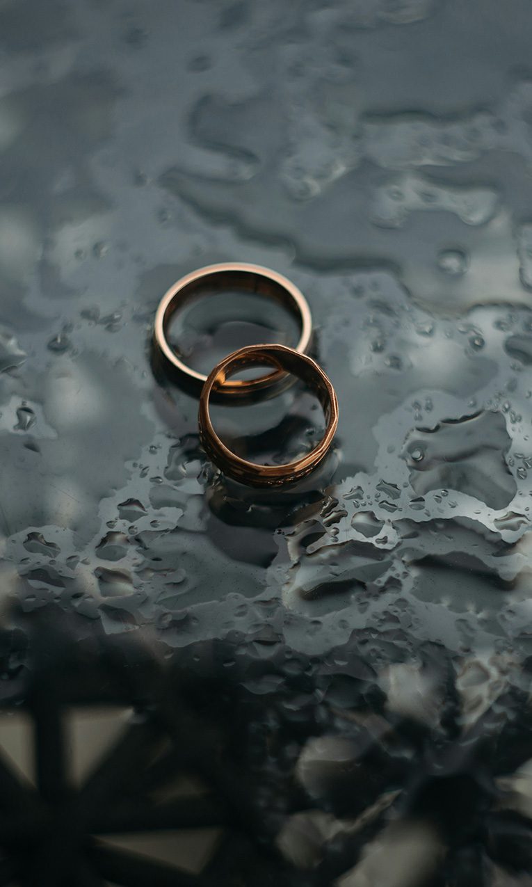 two bronze-colored rings