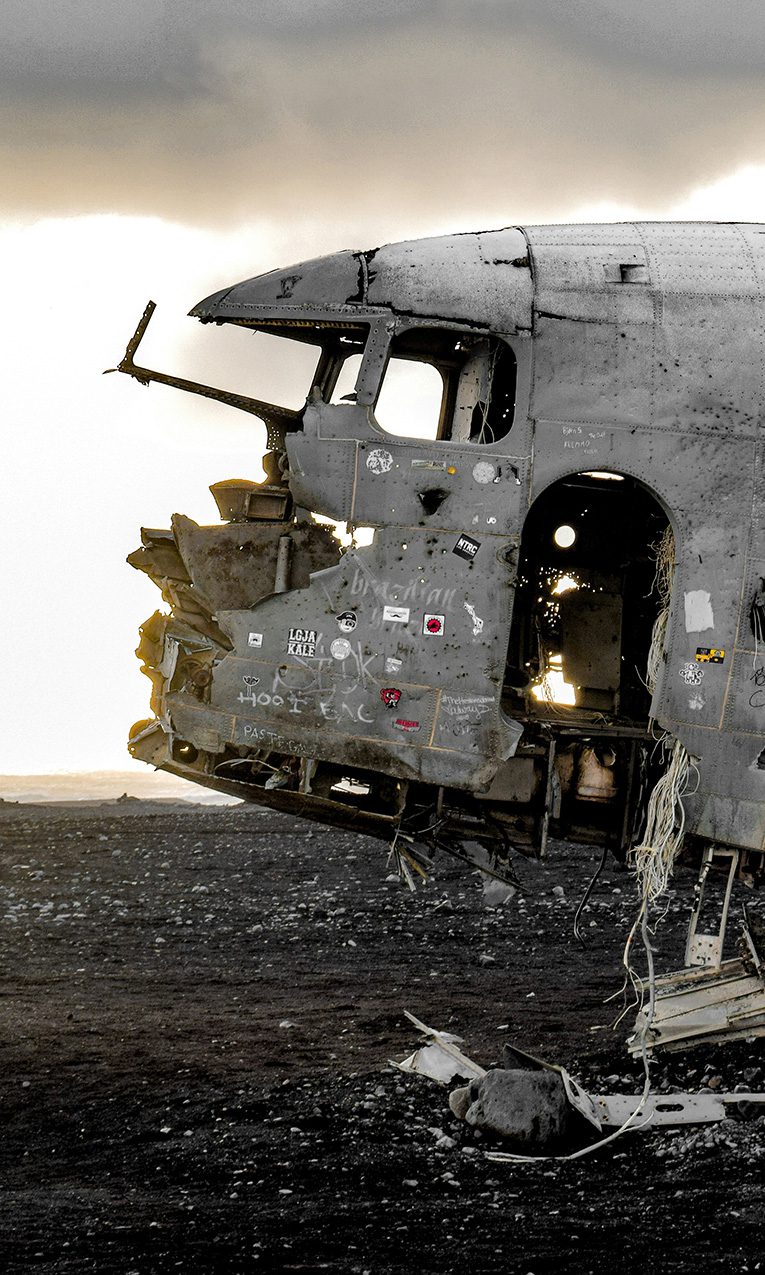 image of an old broken down airplane