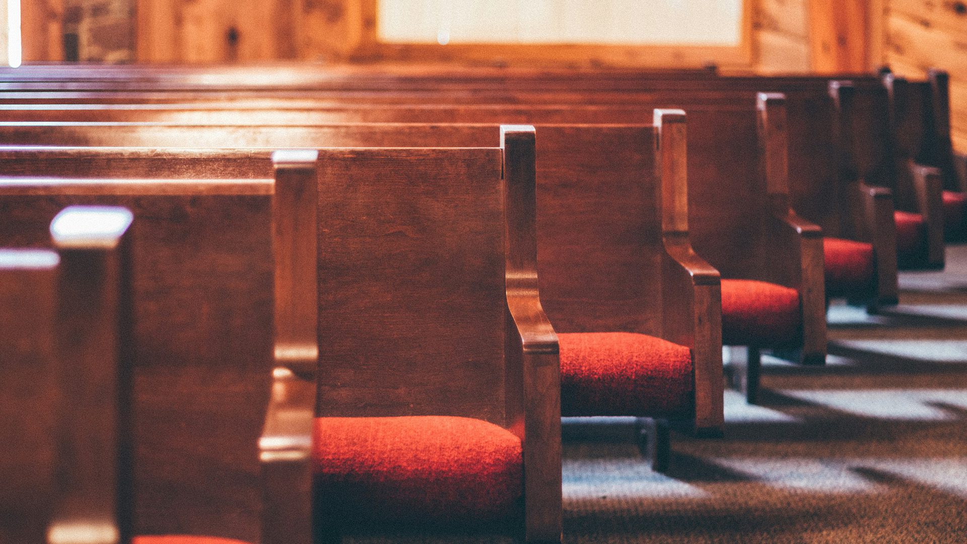a picture of church pews