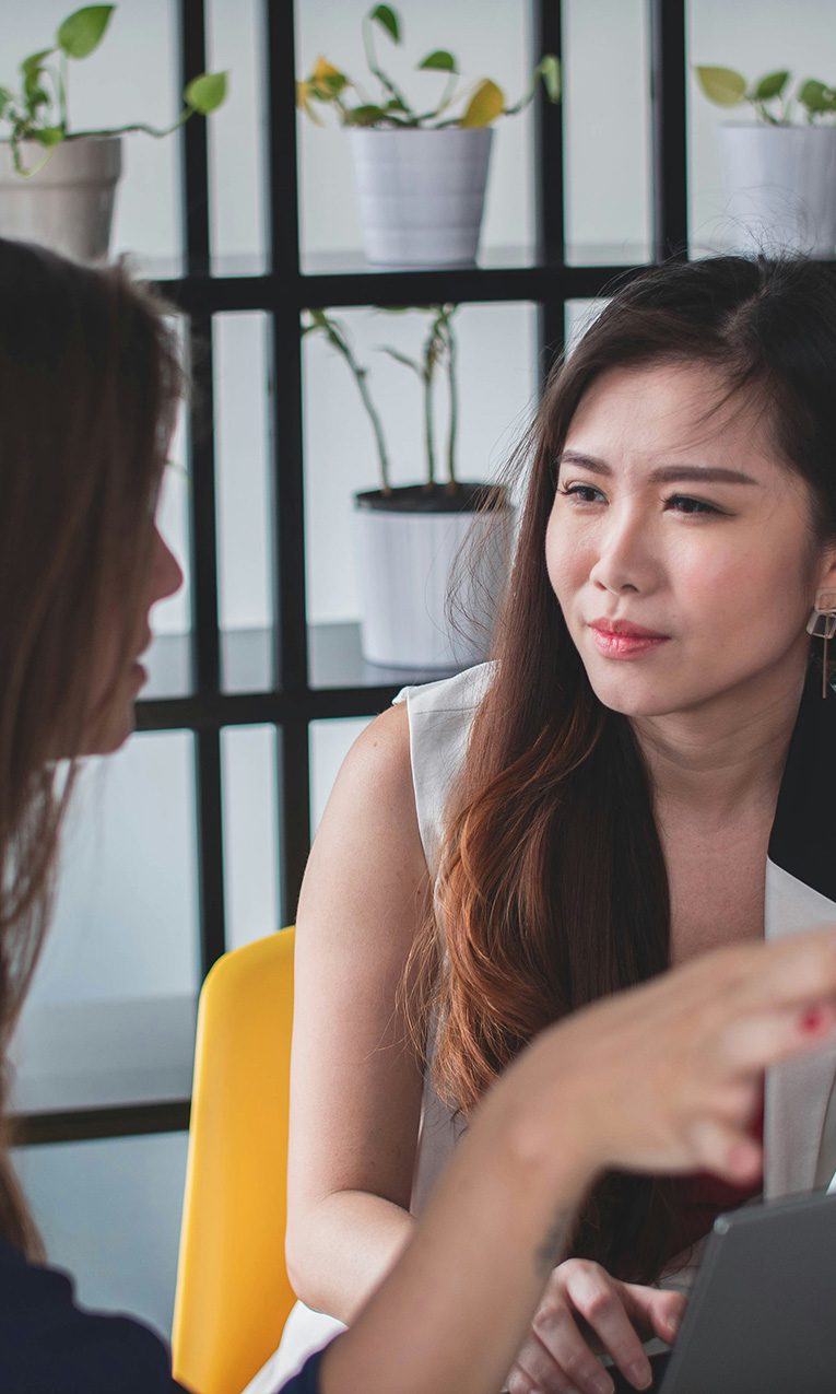 two women having a conversation