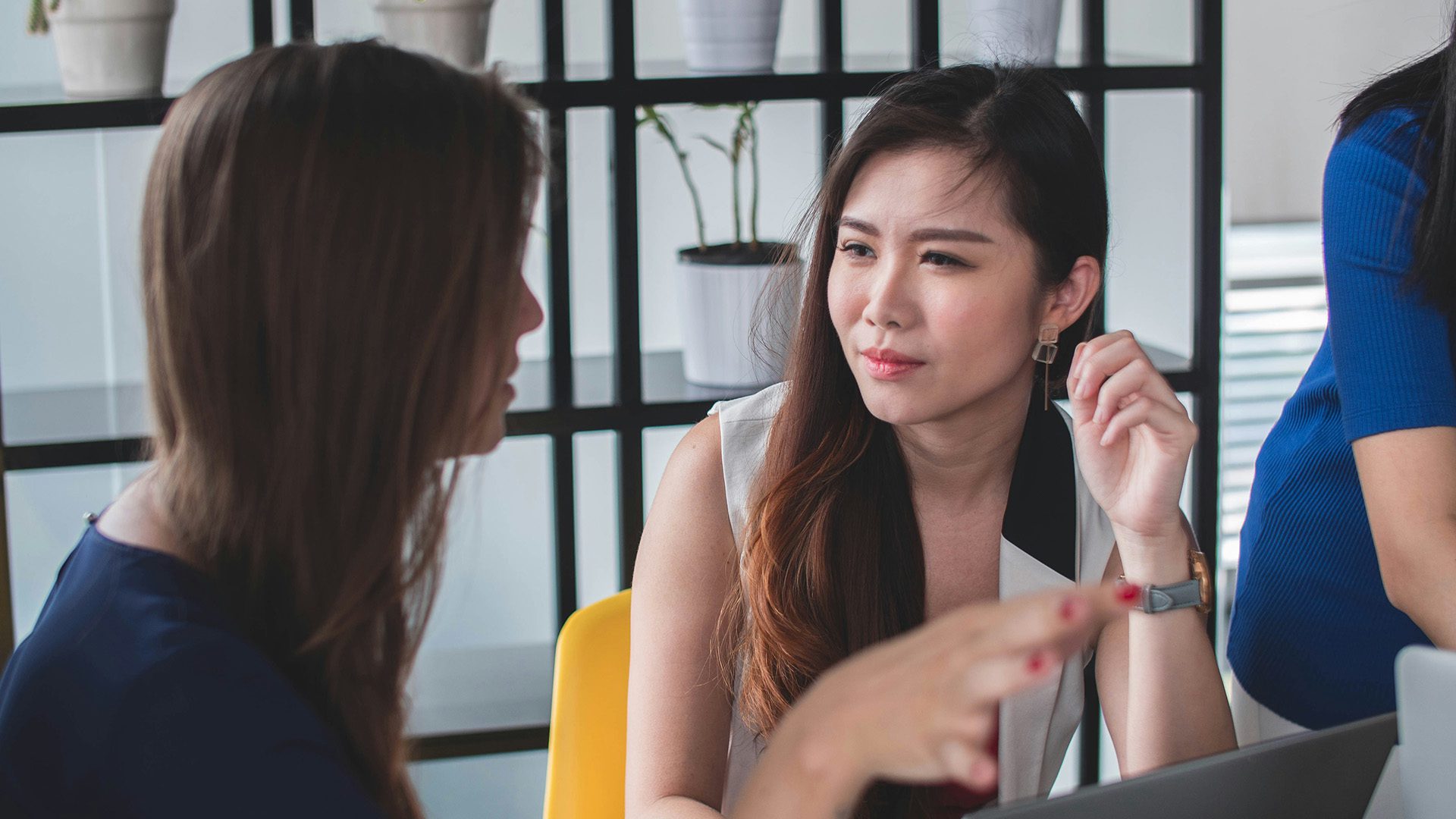 two women having a conversation
