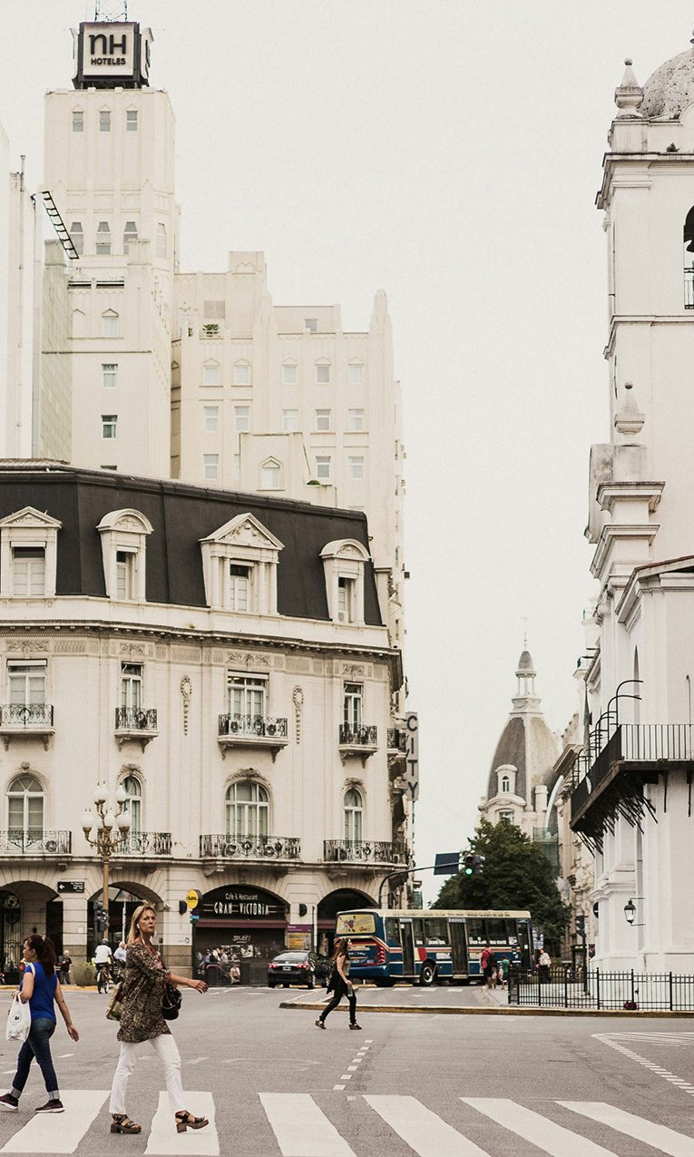 a crowded street in Buenos Aires, Argentina