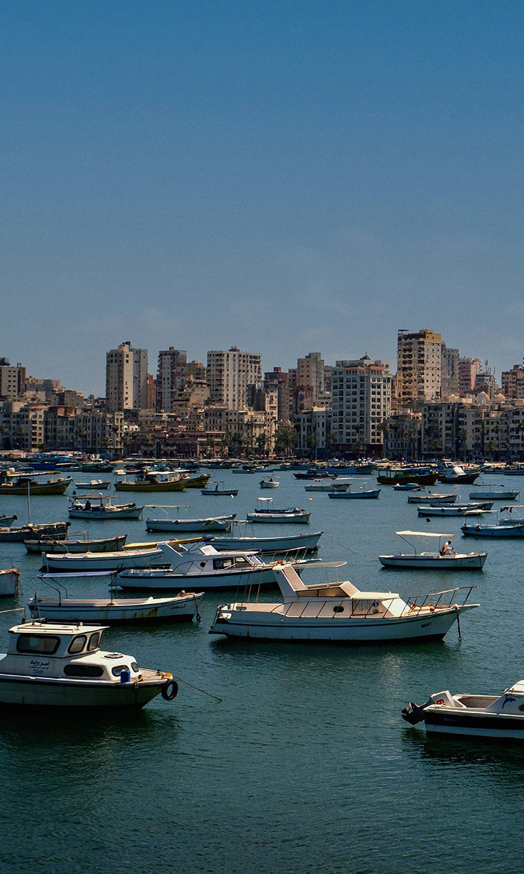 Boats at the Egyptian coastline.