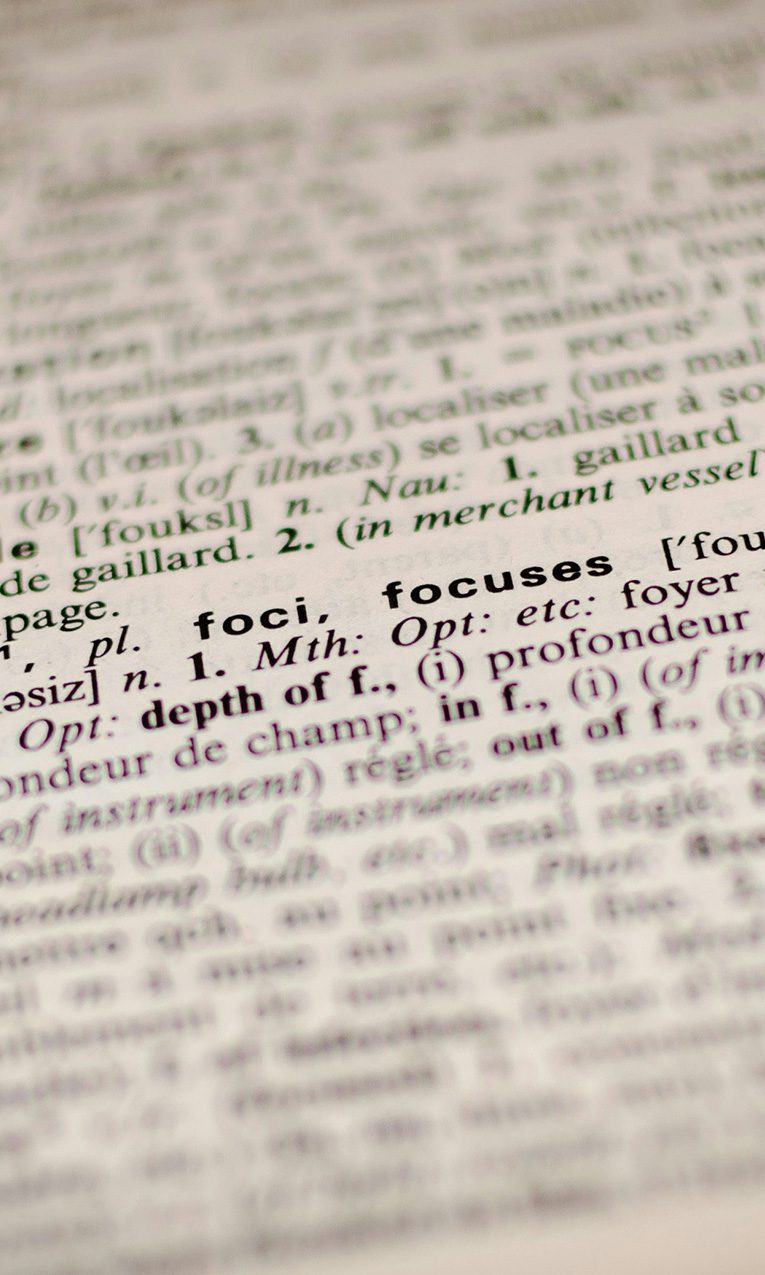 A page of a dictionary.