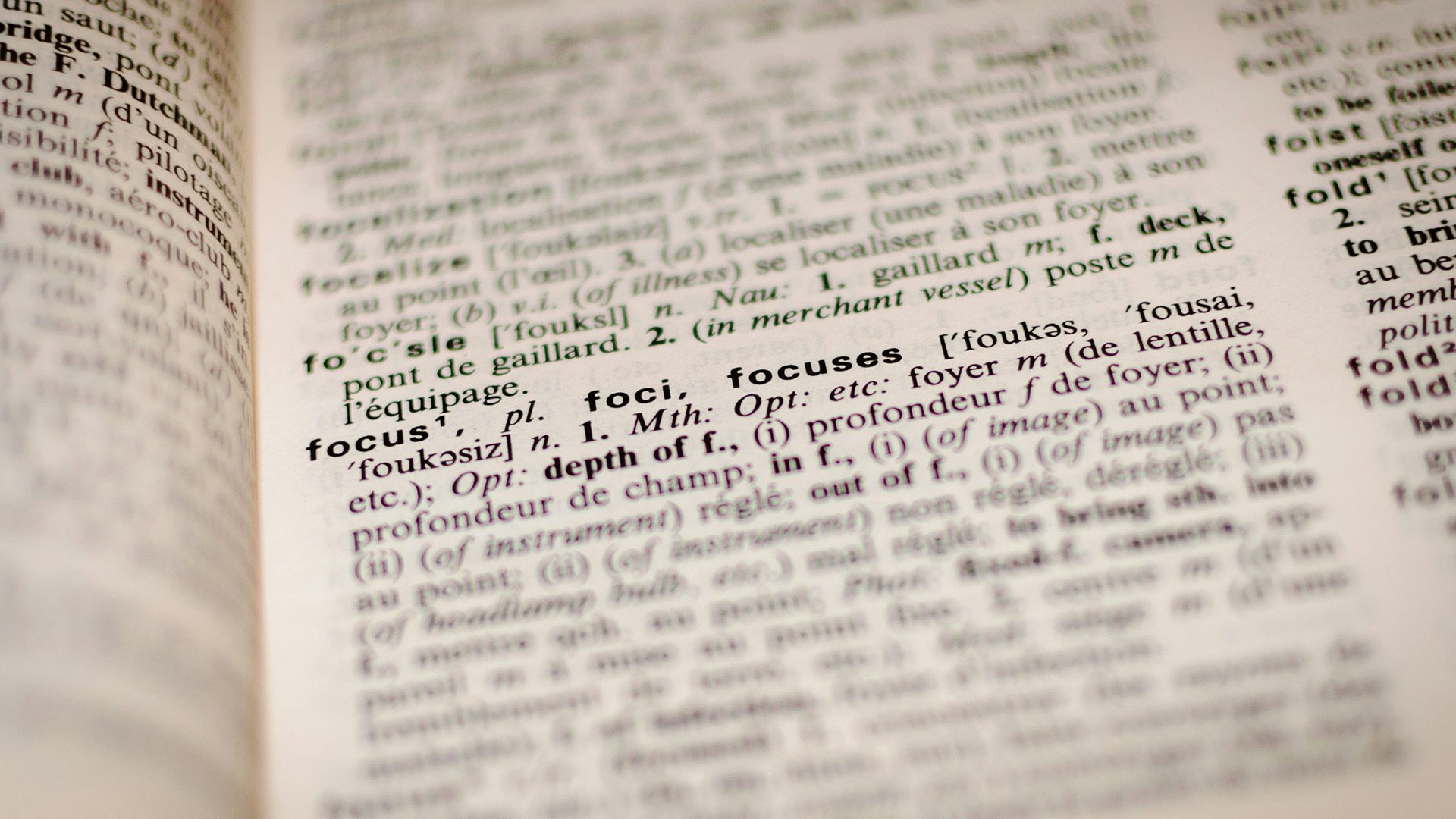 A page of a dictionary.