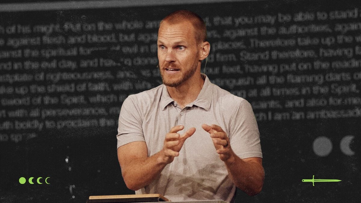 David Platt preaching the sermon "Six Foundations for Spiritual Battle".
