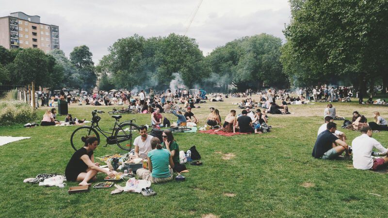 People in a park.