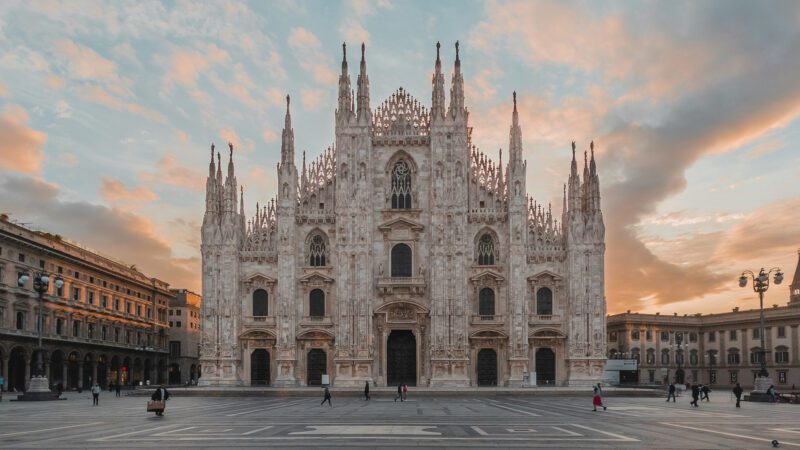 Duomo Cathedral Square, Metropolitan City of Milan, Italy.