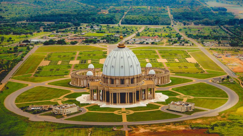 Basilica of Our Lady of Peace in Yamoussoukro, Ivory Coast.