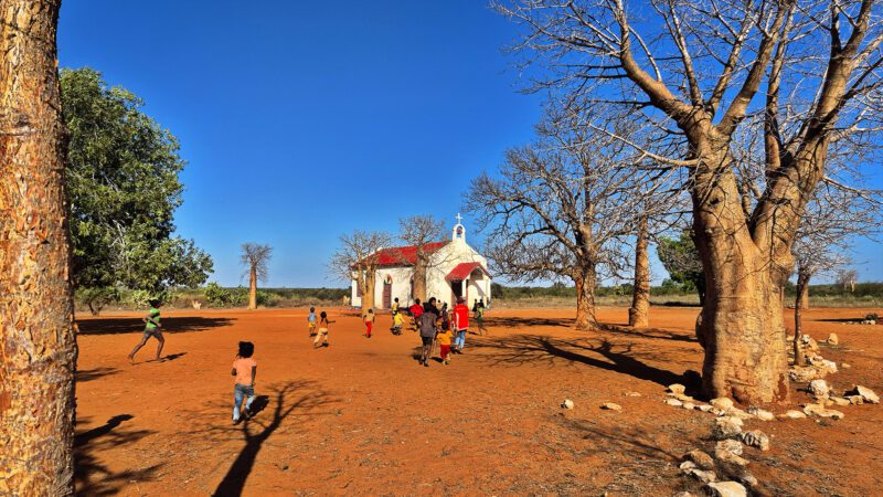 A church in a remote village.
