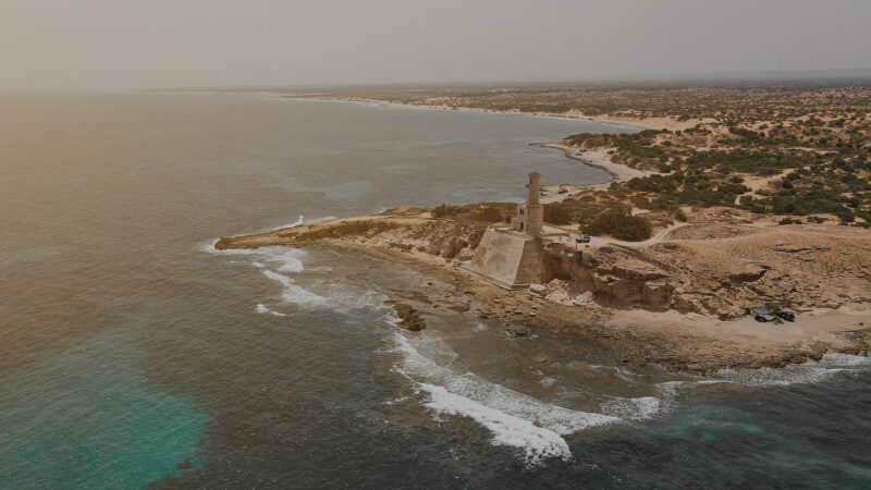 Ras Al Hallab Lighthouse in Qara Boli. Libya.