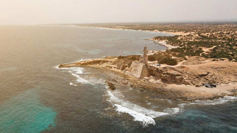 Ras Al Hallab Lighthouse in Qara Boli. Libya.