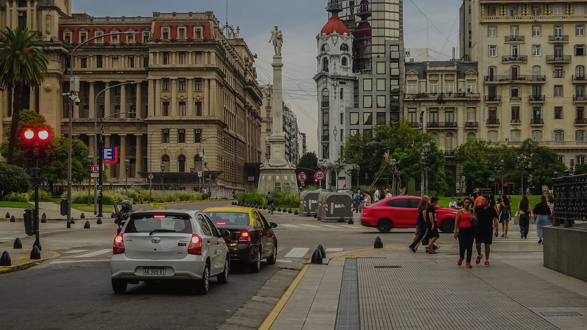 People walking in the street.